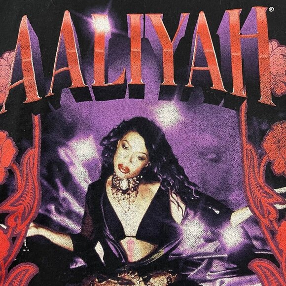 Aaliyah T-shirt Women’s Medium Black Short Sleeve Shirt‎ - Picture 4 of 8